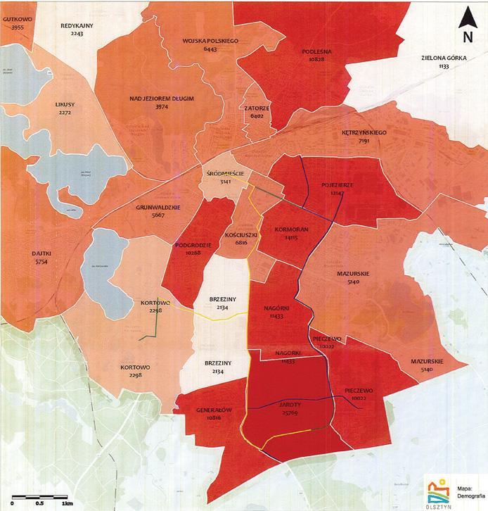 zagospodarowanie przestrzenne (z uwzględnieniem wielkości powierzchni funkcji mieszkaniowych, usługowych, handlowych, przemysłowych, biurowych/biznesowych.