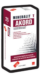 6 MINERALNE e koszt produktu w kolorze białym rolkowa* - 11700 kg 16 8,00 128,00 1,0 8,00 5904509228178 PRODUKTY NA ELEWACJE 2.6.1 MINERALIT T Szlachetna mineralna zaprawa tynkarska KOLOR BIAŁY pełna