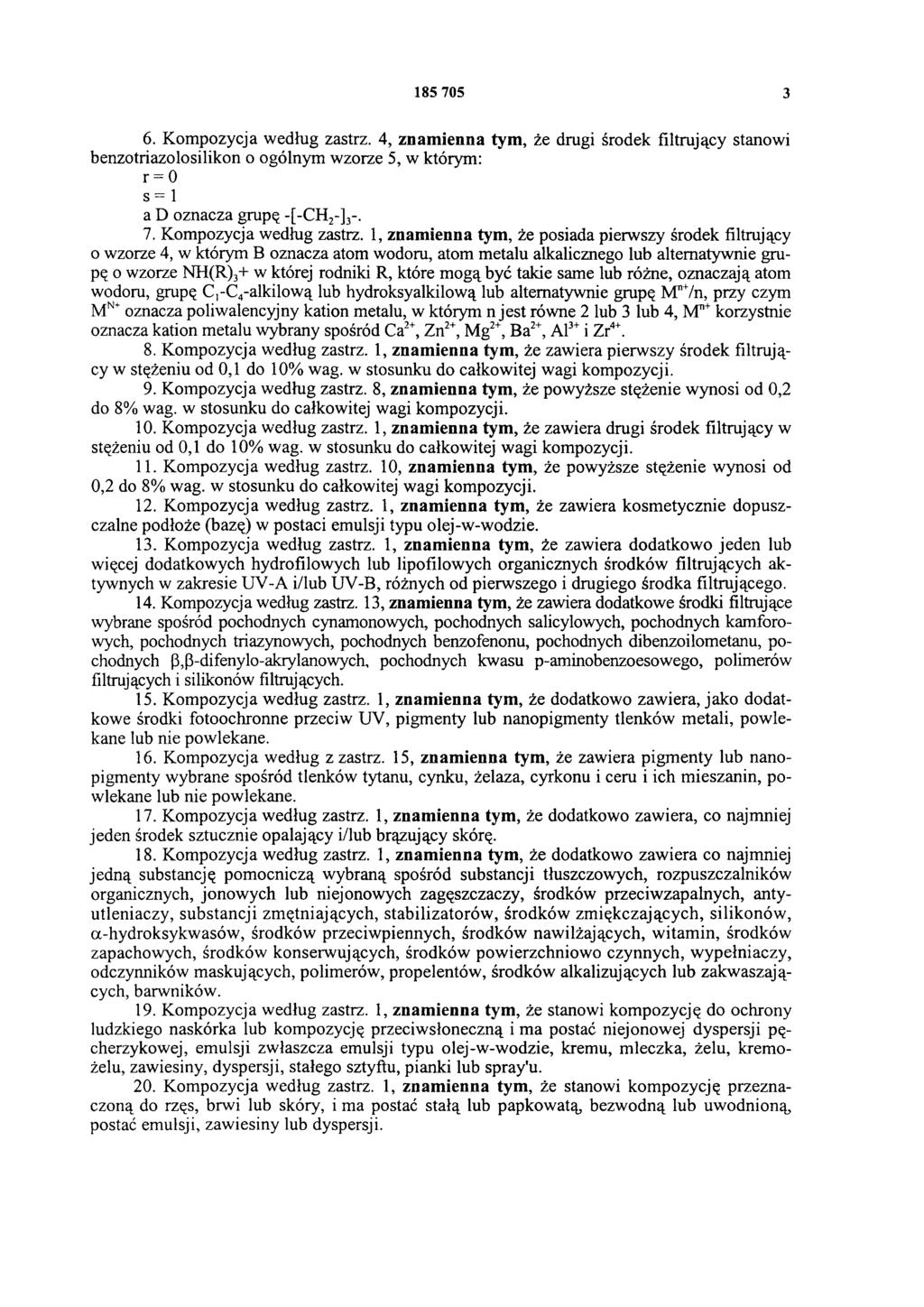 185 705 3 6. Kompozycja według zastrz.