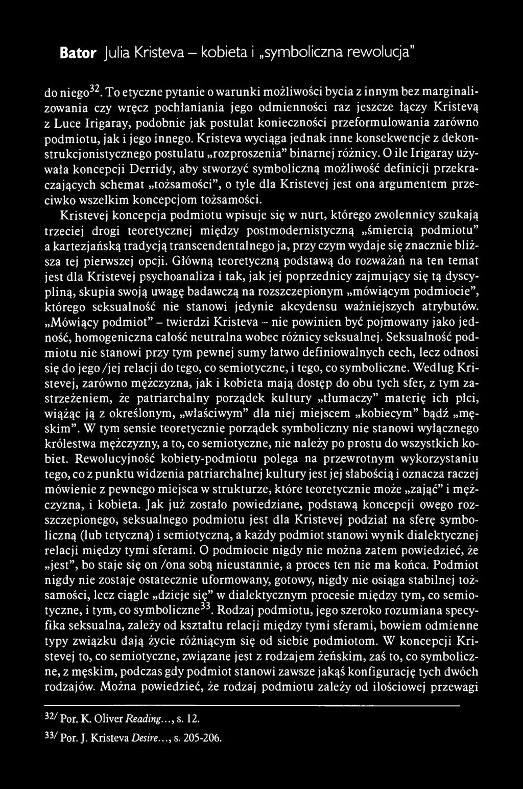 Bator Julia Kristeva - kobieta i symboliczna rewolucja" do niego 32.