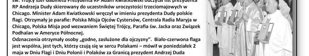 Nabożeństwo w intencji Ojczyzny odprawił Jego Ekscelencja, ks. biskup Andrzej Wypych w asyście polonijnych duszpasterzy. Obecny na nabożeństwie w kościele św.