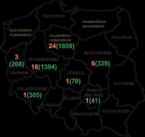 województwach (stan na dzień 15.05.