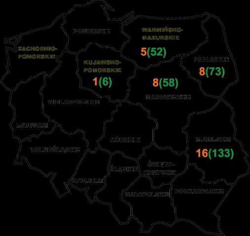 województwach (stan na dzień 15.05.