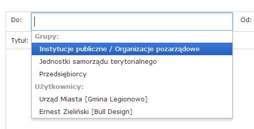 9. Przycisk tworzenia nowej wiadomości: Przycisk przekierowuje do formularza tworzenia nowej wiadomości.