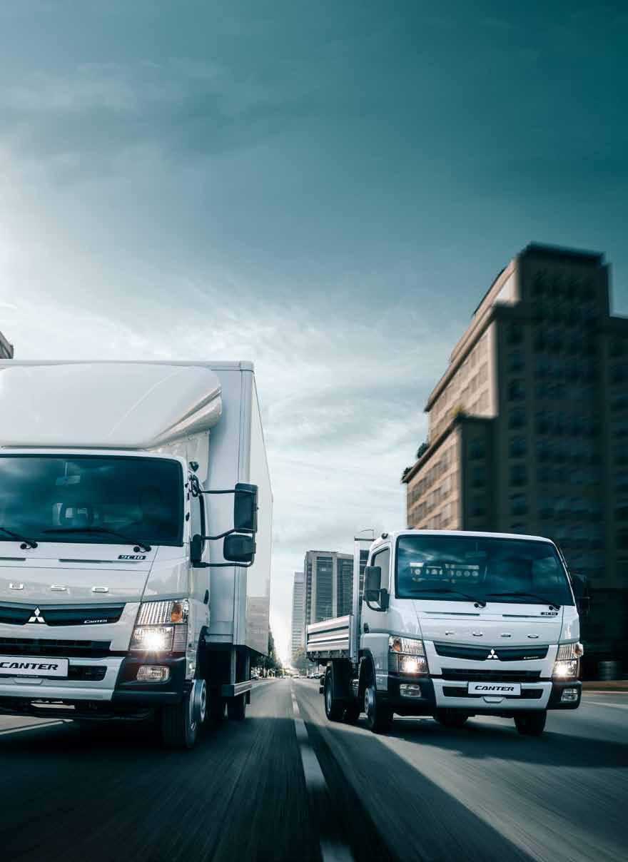 Spis treści Canter Truck Force Prezentacja 3 Zdobywca miasta: Canter 3,5 t 6 Siła robocza: Canter 8,55 t i 7,49 t 8 Ekspert z napędem na wszystkie koła: Canter 4 4 10 Mistrz