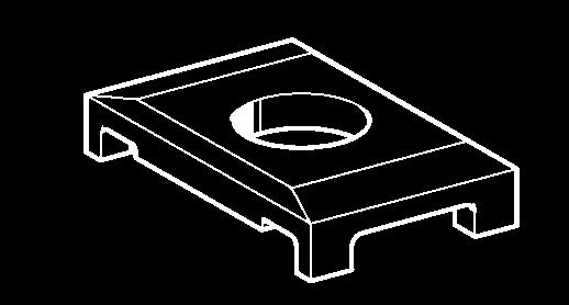 Mocowanie do korpusu budowlanego Szyna montażowa 27-1,25 27/25 Układ otworów szyna montażowa 27 27/15 Łapa dociskowa HK 27 ma za zadanie zabezpieczenie wolnych ramion szyny montażowej przed wygięciem