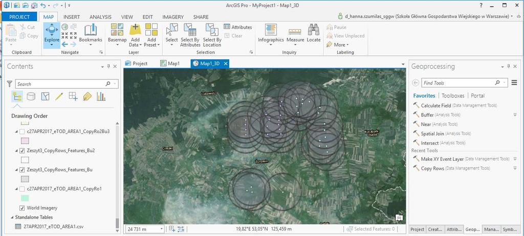 RESULTS GIS analyses: A total of 157 objects in Mazowiecke Voivodeship; Only 1 examined wind turbine in acceptable distance from households (Zielona, Kuczbork-Osada municipality); Miejscowość Liczba