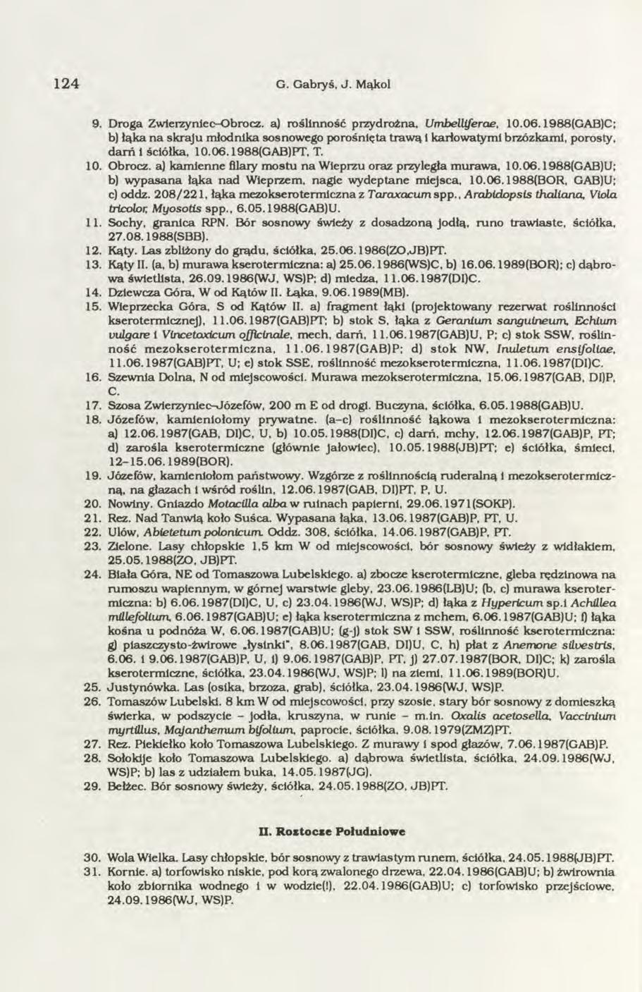 1 2 4 G. G abryś, J. Mąkol 9. Droga Z wierzy nieo-obrocz. a] roślinność przydrożna, U m belliferae, 10.06.