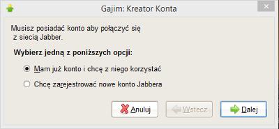 4.Konfiguracja Po uruchomieniu programu pojawi nam się okienko Kreatora Konfiguracji Konta.