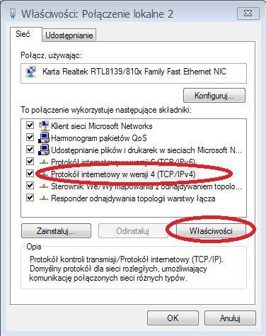sieciowego naszej karty (ethernetowej).