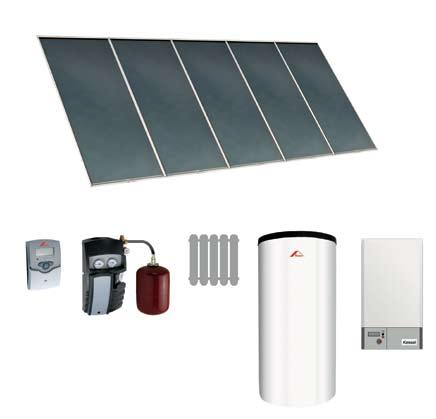 Systemy solarne Podgrzewanie wody użytkowej i wspomaganie centralnego ogrzewania (CO) Pakiet systemowy CuboTerm komfortowa stacja solarna ze zintegrowanym separatorem powietrza, termometrem większa