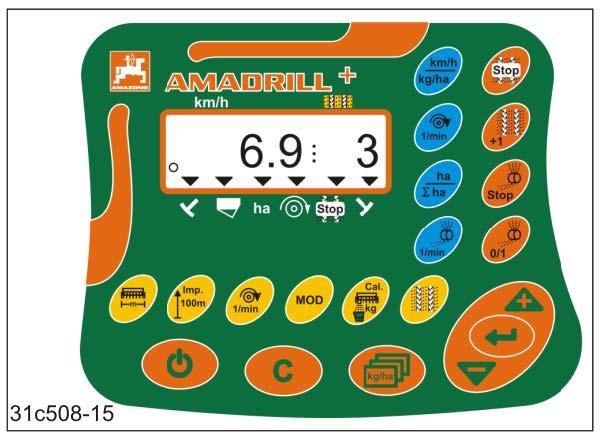 Budowa i działanie 5.2 Komputer pokładowy AMADRILL+ (opcja) Komputer pokładowy AMADRILL+ składa się z terminala obsługowego wyposażenia podstawowego (przewód i materiały do mocowania). Rys.