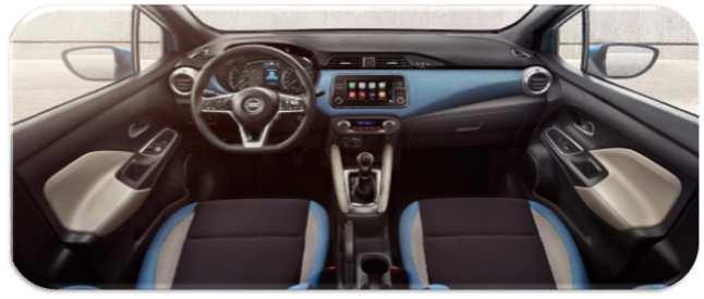 NOWA MICRA I PERSONALIZACJA WNĘTRZA** NIEBIESKI POWER 1 250 ZŁ FOTELE: tapicerka materiałowa z niebieskimi wstawkami (wzór TEKNA) ELEMENTY WNĘTRZA: