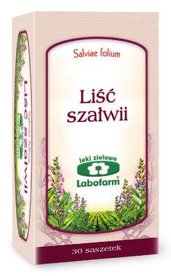 BIEGUNKA SZAŁWIA (ZIOŁA DO ZAPARZANIA W SASZETKACH) Skład leku: 1 saszetka zwiera 1500 mg, liścia szałwii (Salviae folium)