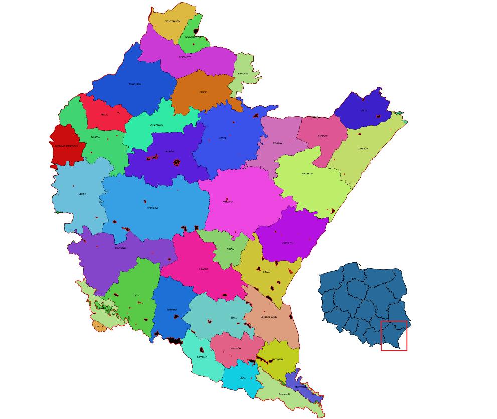 Tereny "bezrezerwatowe -Nadleśnictwo Kolbuszowa - Nadleśnictwo Nowa
