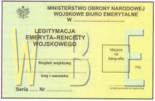 Wzór nr 34 do 23, 25 Wysoko legitymacji 55 mm, szeroko legitymacji 85 mm, oprawa twarda, materia karton, dwustronnie foliowana Strona 1 T o legitymacji w