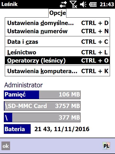 6. Ustawienia kont użytkowników (operatorów). W punkcie 2.1 (strona 1) opisane zostały rodzaje kont użytkowników stosowane w programie.