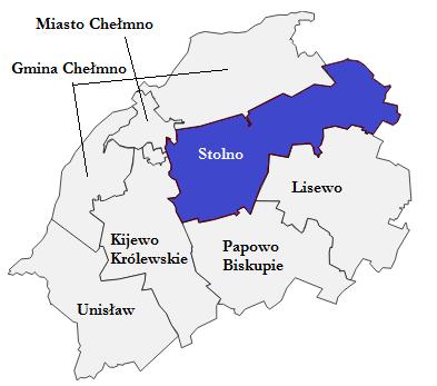 Położenie geograficzne i podział administracyjny Gmina Stolno leży w północnej części województwa kujawsko-pomorskiego na terenie historycznej Ziemi Chełmińskiej na zachodnich krańcach Pojezierza