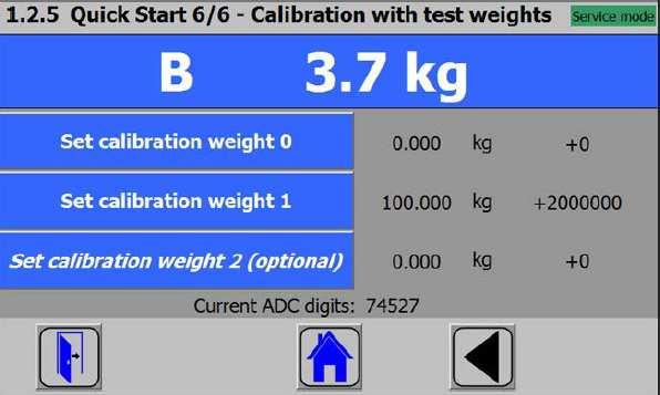 UWAGA! Odstęp pomiędzy wagami użytych obciążeń referencyjnych musi wynosić minimum 2% stosowanego zakresu pomiarowego wagi.