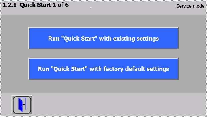 Run Quick Start with existing settings przeprowadza konfigurację na