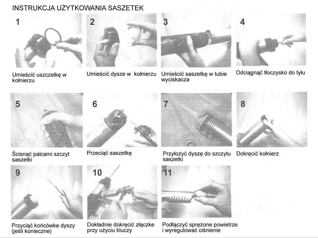 Strona 3 z 8 USTAWIENIE TŁOCZYSKA DLA SASZETEK