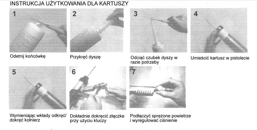 Strona 4 z 8 USTAWIENIE TŁOCZYSKA DLA KARTUSZY OTWORY W TŁOCZYSKU I PODKŁADCE MUSZĄ BYĆ USTAWIONE OSIOWO Z CAŁKOWITYM PRZELOTEM, TAK ABY POWIETRZE SWOBODNIE PRZEPŁYWAŁO PRZEZ OTWÓR W TŁOCZYSKU.