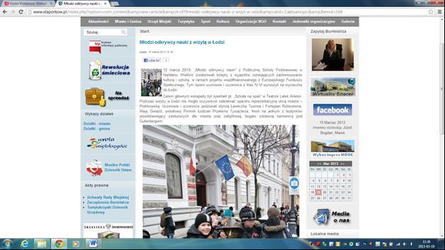 temat wyjazdu edukacyjnego do Łodzi, współfinansowanego