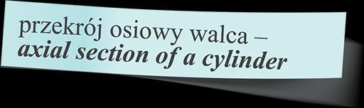 Przekrojem osiowym walca nazywamy część wspólną walca i płaszczyzny zawierającej oś obrotu walca.