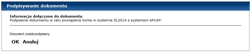 System informuje o podpisie