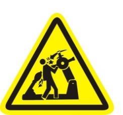 Oznaczenia: Niebezpieczeństwo: Ramię uchwytu i ramię mechaniczne obracają się, co może doprowadzić do obrażenia ciała operatora lub uszkodzenia mienia!