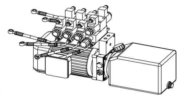 2 Szczęka zaciskowa Zapewnia zintegrowaną kontrolę ruchu we wszystkich kierunkach. 4 Jednostka hydrauliczna (Rys. 4) Rys.