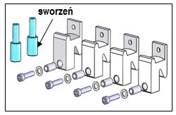 Wyposażenie dodatkowe 1 Łyżka montażowa (Rys. 6) Jest stosowana do usuwania twardych opon z koła. 2 Zacisk opony z pokrywą ochronną i poduszką ochronną (Rys. 7) Rys.