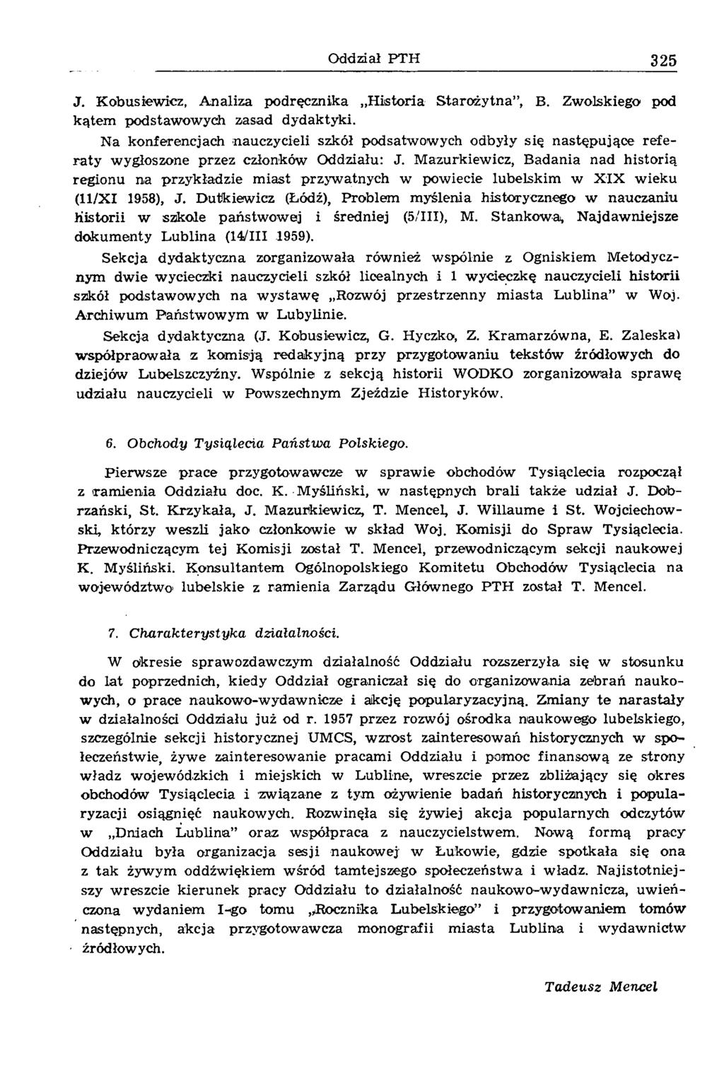 Oddział PTH 325 J. Kobusiewicz, Analiza podręcznika Historia Starożytna, B. Zwolskiego pod kątem podstawowych zasad dydaktyki.