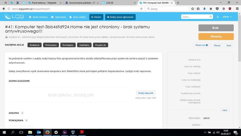 #7 Monitoruj systemy Monitoring upewni Cię, że w systemie nie występują braki m.in. w zabezpieczeniach antywirusowych, które mogłyby powodować naruszenie bezpieczeństwa i doprowadzić do wycieku danych.