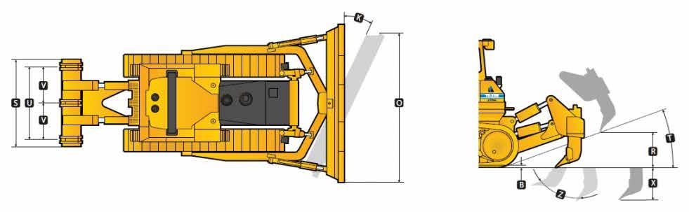 38 l MASA EKSPLOATACYJNA TD-25M Extra TD-25R Extra Maszyna w wyposażeniu 41,500 kg 41,250 kg standardowym, kabiną z osłonami FOPS/ROPS, lemieszem półwklęsłym z
