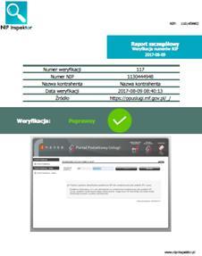 Na dowód sprawdzenia, dla każdego numeru NIP weryfikowanego poprzez serwis Ministerstwa Finansów otrzymujesz zrzut ekranu ze strony internetowej Ministerstwa Finansów lub