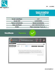 Na dowód sprawdzenia, dla każdego numeru NIP weryfikowanego poprzez serwis Ministerstwa Finansów otrzymujesz zrzut ekranu ze strony internetowej Ministerstwa Finansów lub