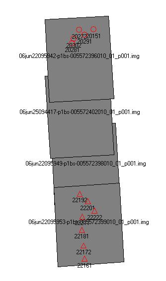 Orientacja metodą kolejnych przybliżeń σ o [piksel] 0.45 błąd średni fotopunktów 0.48 0.64 błąd średni punktów kontrolnych 3.