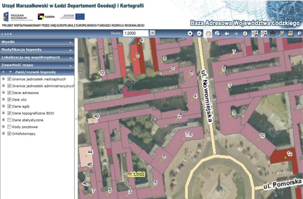 istnieje możliwość korzystania z zewnętrznych serwisów GIS poprzez usługę sieciową WMS.