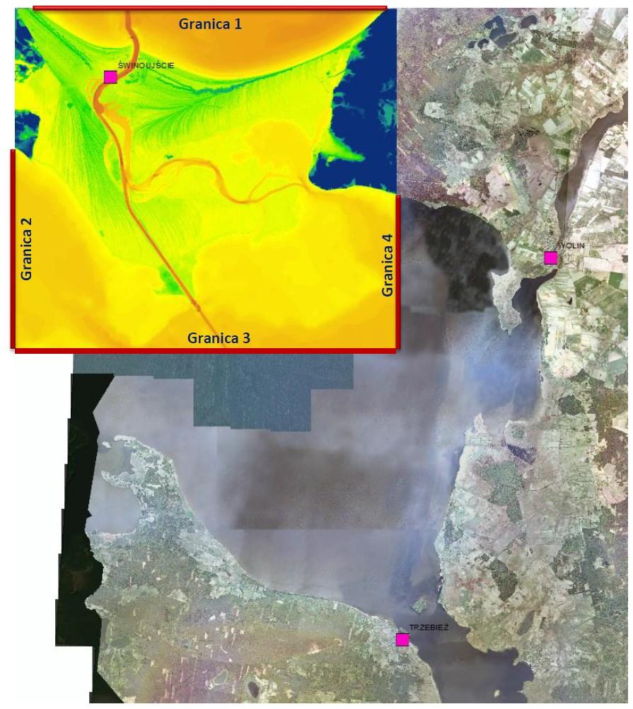 Obliczenia wykonano dla dwóch scenariuszy: Scenariusz 1. analiza zagrożenia od strony Zatoki Pomorskiej Scenariusz 2.