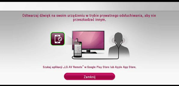 Ustawianie systemu 23 8. Wyświetla przewodnik prywatnego trybu dźwięku.