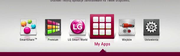 Obsługa 53 Korzystanie z menu My Apps W menu [My Apps] możesz przenieść lub usunąć zainstalowaną aplikację. 1. Naciśnij HOME ( ). 2. Wybierz [My Apps], i naciśnij ENTER (b). Przenoszenie aplikacji 1.