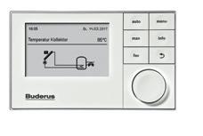 W tym celu zintegrowano wszelkie urządzenia produkcyjne i zabezpieczające. W ofercie Buderus dostępne są stacje solarne z wbudowanym regulatorem.