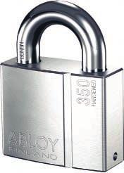 PL350, PL350/50 STEEL PADLOCK Grade 5 Case-hardened steel body provides tough protection for high security applications, including: containers, train wagons, trucks, lorries,