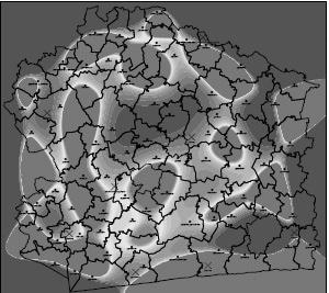 W grupie metod radialnych funkcji bazowych najlepsze wyniki dał wariant splajnu z naprężeniem (spline with tension).