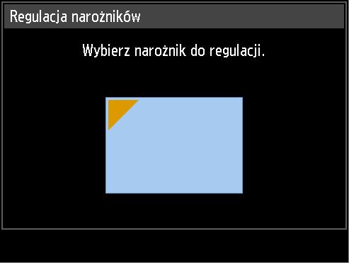 2 Naciśnij przyciski kierunkowe, aby dostosować wymiary. Procedura projekcji Pilot Projektor Aby skorygować zniekształcenie górne, należy nacisnąć przycisk [ ].