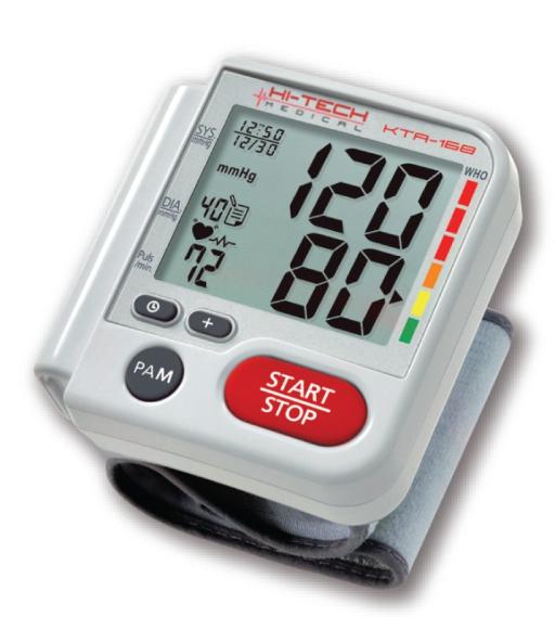 Ciśnieniomierz elektroniczny KTA-168 ( ) 4 KOLORY WHO Urządzenie medyczne Testowany klinicznie Funkcja wykrywania arytmii serca Klasyfikacja ciśnienia wg. WHO 3 kanały pomiarowe po 40 wyników Nr Kat.