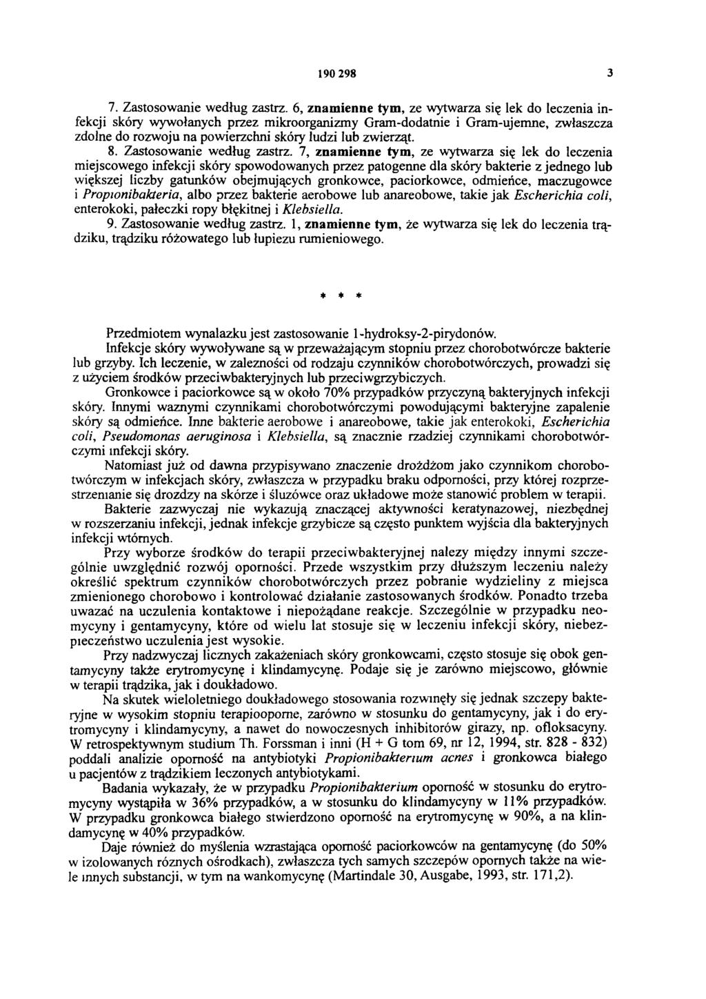 190 298 3 7. Zastosowanie według zastrz.