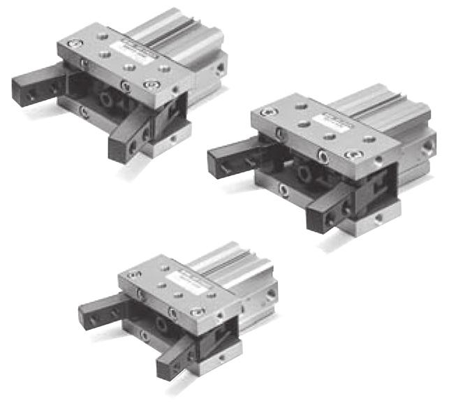 Chwytaki pneumatyczne z mechanizmem kolankowym ø2, ø40, ø50, ø6 Symbol zamówieniowy elementów mocujących czujnik ø tłoka [mm] 2, 40 50, 6 Idealne do chwytania ciężkich przedmiotów Mechanizm kolankowy