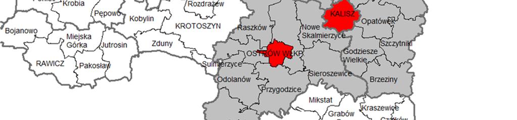 Aglomeracja Kalisko Ostrowska oparta jest na potencjale układu dwóch miast: Kalisza i Ostrowa Wielkopolskiego położonych w odległości 23 km.